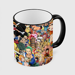 Кружка 3D One Pieceгерои, цвет: 3D-черный кант