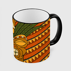 Кружка 3D Polynesian tiki ANGRY, цвет: 3D-черный кант