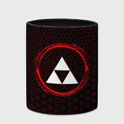 Кружка 3D Символ Zelda и краска вокруг на темном фоне, цвет: 3D-белый + черный — фото 2