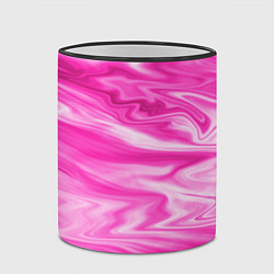 Кружка 3D Розовая мраморная текстура, цвет: 3D-черный кант — фото 2
