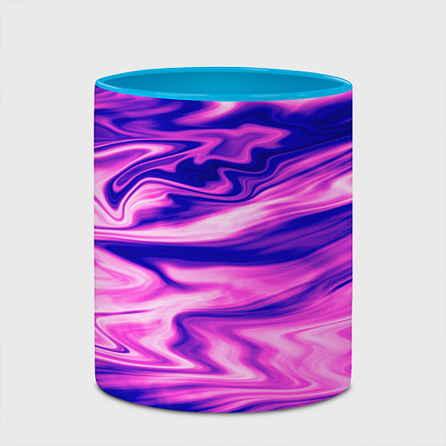 Кружка цветная Розово-фиолетовый мраморный узор / 3D-Белый + небесно-голубой – фото 2