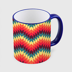 Кружка 3D Мексиканские узоры, цвет: 3D-синий кант