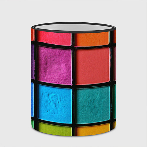 Кружка цветная Абстрактный набор красок-паттернов / 3D-Черный кант – фото 2