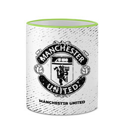Кружка 3D Manchester United с потертостями на светлом фоне, цвет: 3D-светло-зеленый кант — фото 2