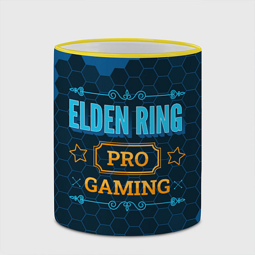 Кружка цветная Игра Elden Ring: pro gaming / 3D-Желтый кант – фото 2