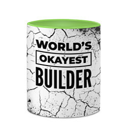 Кружка 3D Worlds okayest builder - white, цвет: 3D-белый + светло-зеленый — фото 2