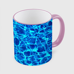 Кружка 3D Текстура поверхности воды, цвет: 3D-розовый кант