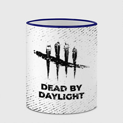 Кружка 3D Dead by Daylight с потертостями на светлом фоне, цвет: 3D-синий кант — фото 2