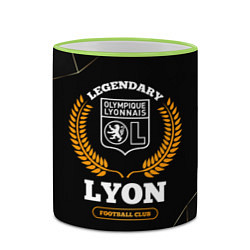 Кружка 3D Лого Lyon и надпись legendary football club на тем, цвет: 3D-светло-зеленый кант — фото 2