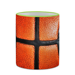 Кружка 3D Баскетбольный мяч текстура, цвет: 3D-светло-зеленый кант — фото 2