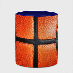 Кружка 3D Баскетбольный мяч текстура, цвет: 3D-белый + синий — фото 2