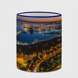 Кружка 3D Ночной город с высоты, цвет: 3D-синий кант — фото 2