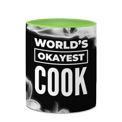 Кружка 3D Worlds okayest cook - dark, цвет: 3D-белый + светло-зеленый — фото 2