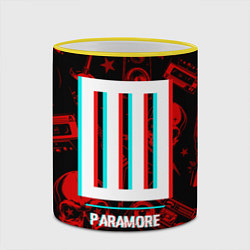 Кружка 3D Paramore rock glitch, цвет: 3D-желтый кант — фото 2