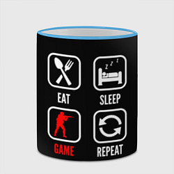 Кружка 3D Eat, sleep, Counter Strike, repeat, цвет: 3D-небесно-голубой кант — фото 2