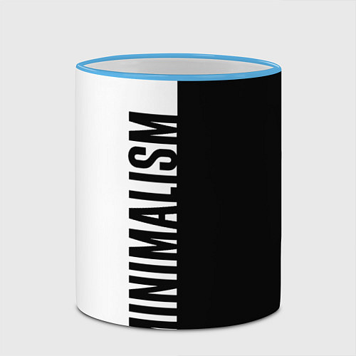 Кружка цветная MINIMALISM - BLACK AND WHITE / 3D-Небесно-голубой кант – фото 2