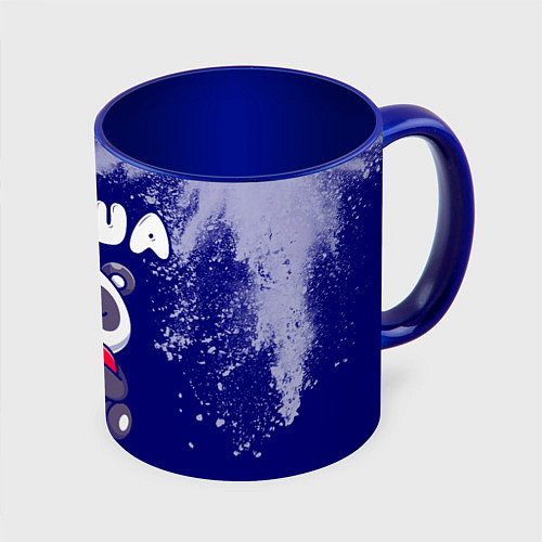 Кружка цветная Даша панда с сердечком / 3D-Белый + синий – фото 1