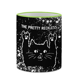 Кружка 3D Группа The Pretty Reckless и рок кот, цвет: 3D-светло-зеленый кант — фото 2