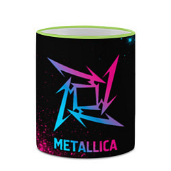 Кружка 3D Metallica - neon gradient, цвет: 3D-светло-зеленый кант — фото 2