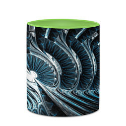 Кружка 3D Кибернетический абстрактный тоннель, цвет: 3D-белый + светло-зеленый — фото 2