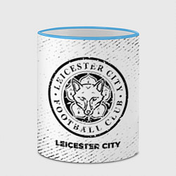 Кружка 3D Leicester City с потертостями на светлом фоне, цвет: 3D-небесно-голубой кант — фото 2