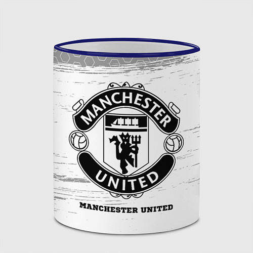 Кружка цветная Manchester United sport на светлом фоне / 3D-Синий кант – фото 2