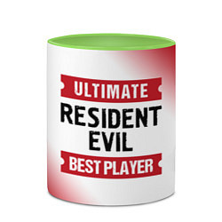 Кружка 3D Resident Evil: Best Player Ultimate, цвет: 3D-белый + светло-зеленый — фото 2