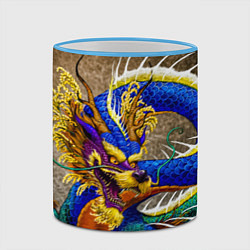 Кружка 3D Разноцветный Японский Дракон, цвет: 3D-небесно-голубой кант — фото 2