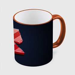 Кружка 3D Roblox red - Роблокс полосатый логотип, цвет: 3D-оранжевый кант
