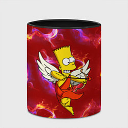 Кружка 3D Барт Симпсон стреляет из лука в сердце, цвет: 3D-белый + черный — фото 2
