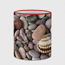Кружка 3D Морские камни и ракушки, цвет: 3D-красный кант — фото 2