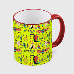 Кружка 3D National indian items, цвет: 3D-красный кант