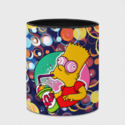 Кружка 3D Bart Simpson пьёт лимонад, цвет: 3D-белый + черный — фото 2