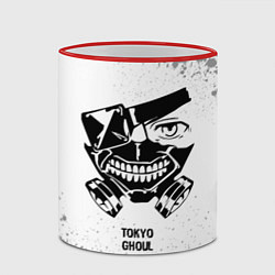 Кружка 3D Tokyo Ghoul glitch на светлом фоне, цвет: 3D-красный кант — фото 2