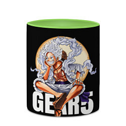 Кружка 3D Монки Д Луффи 5 гир - One Piece, цвет: 3D-белый + светло-зеленый — фото 2