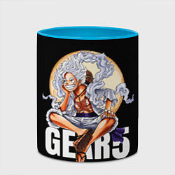 Кружка 3D Монки Д Луффи 5 гир - One Piece, цвет: 3D-белый + небесно-голубой — фото 2