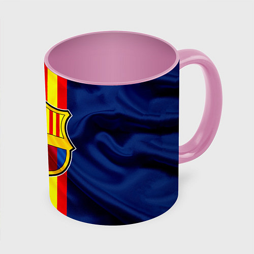 Кружка цветная Фк Барселона Лого / 3D-Белый + розовый – фото 1