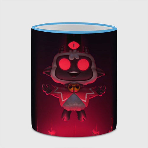 Кружка цветная Cult of the Lamb - Ритуал / 3D-Небесно-голубой кант – фото 2