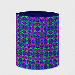 Кружка 3D Калейдоскопический неоновый узор, цвет: 3D-белый + синий — фото 2