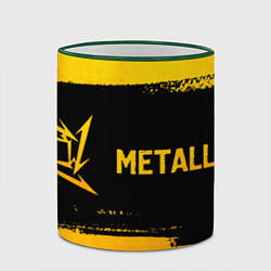 Кружка 3D Metallica - gold gradient: надпись и символ, цвет: 3D-зеленый кант — фото 2