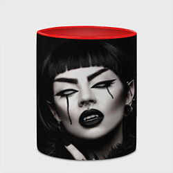 Кружка 3D Девушка - вампир, цвет: 3D-белый + красный — фото 2