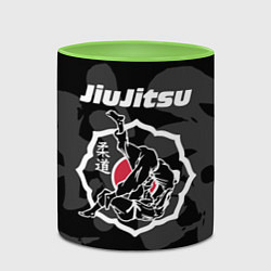 Кружка 3D Jiu-jitsu throw logo, цвет: 3D-белый + светло-зеленый — фото 2