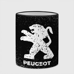 Кружка 3D Peugeot с потертостями на темном фоне, цвет: 3D-черный кант — фото 2