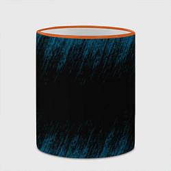 Кружка 3D Синие штрихи на черном, цвет: 3D-оранжевый кант — фото 2