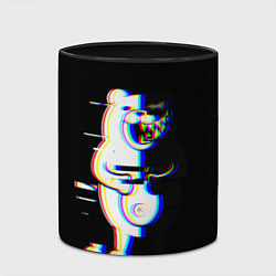 Кружка 3D Danganronpa monokuma glitch, цвет: 3D-белый + черный — фото 2