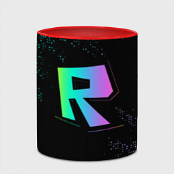 Кружка 3D Roblox logo neon, цвет: 3D-белый + красный — фото 2