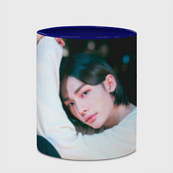 Кружка 3D Hyunjin Mixtape Oh, цвет: 3D-белый + синий — фото 2