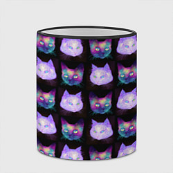 Кружка 3D Неоновые кошачьи морды, цвет: 3D-черный кант — фото 2
