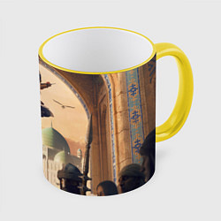 Кружка 3D Assassins Creed Mirage, цвет: 3D-желтый кант