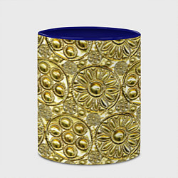 Кружка 3D Золотая чеканка - текстура, цвет: 3D-белый + синий — фото 2